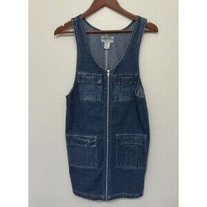 Vintage Amilano Collection Denim Jumper Dress Zip Up And Pockets
